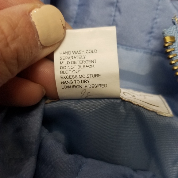 Maurada Vintage Sky Blue Silk Bomber Jacket PM GUC - Picture 7 of 12